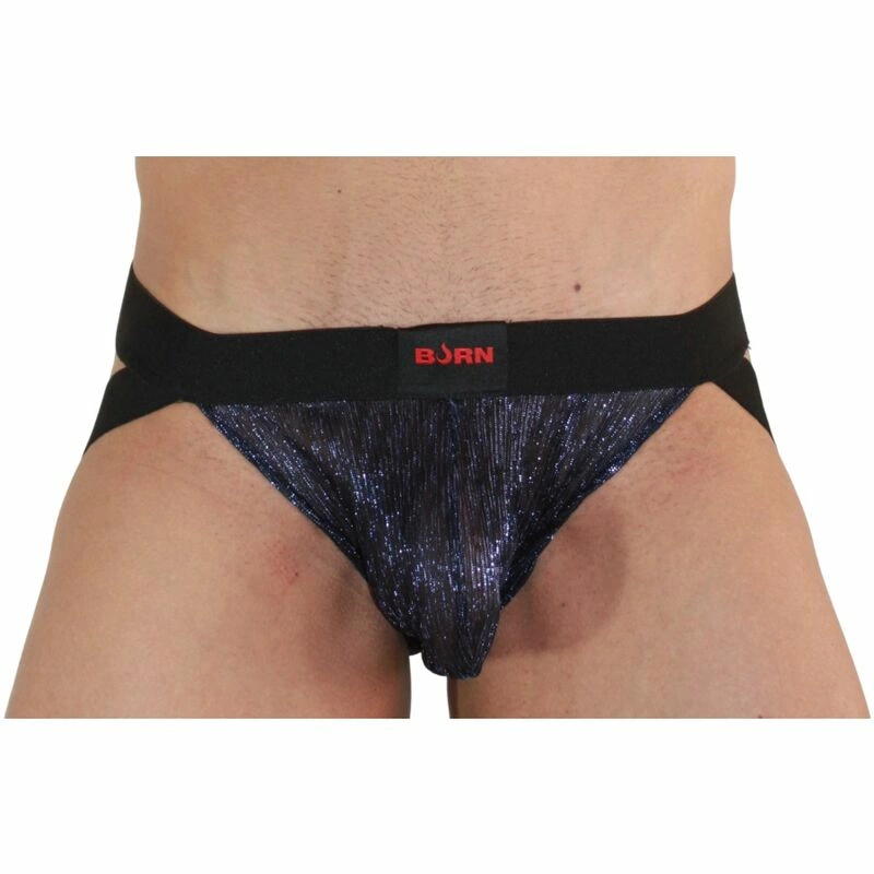 BURN Jockstrap 006 Shiny Blue/Black S - Premium Breathable Comfort