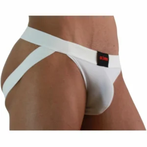 BURN 007 Jockstrap Lycra White M - Premium Breathable Athletic Model