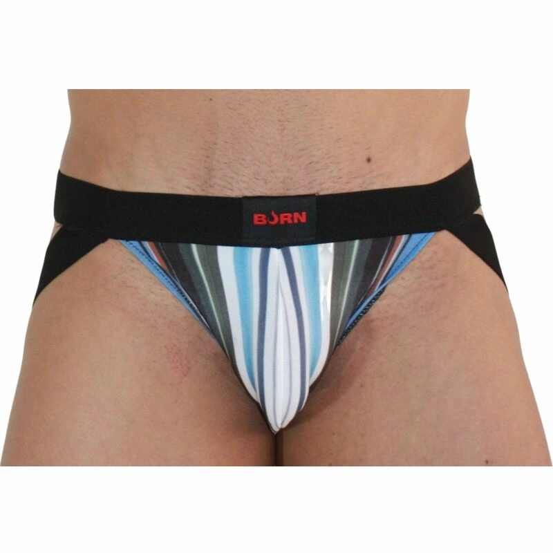 BURN Jock Multicolor/Black XL - Vibrant Athletic Support Wear