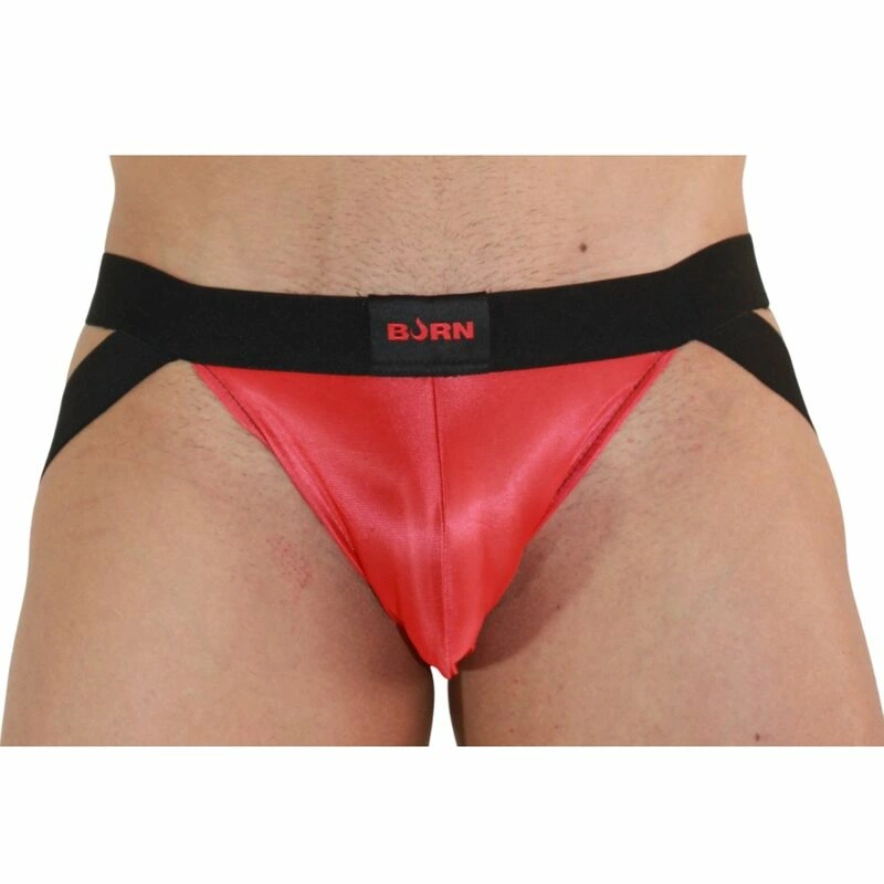 BURN Jock Red/Black S - Premium Elastic Athletic Jockstrap