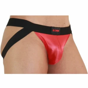 BURN Jock Red/Black S - Premium Elastic Athletic Jockstrap