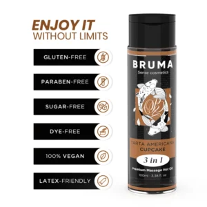 BRUMA Premium 3-in-1 Massage Oil Cupcake Aroma 100 ml - Warming Formula