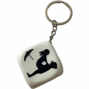 Diablo Picante White Dice Keychain 30mm - Fun Position Game Accessory