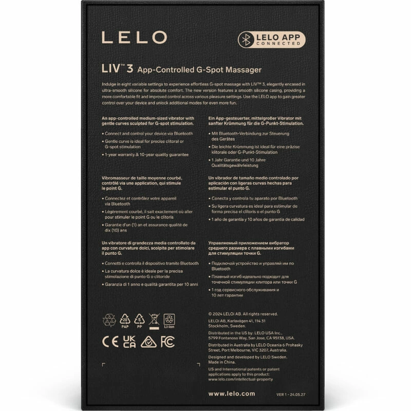 LELO LIV 3 Blue Intimate Wellness Device App-Controlled Silicone 169mm