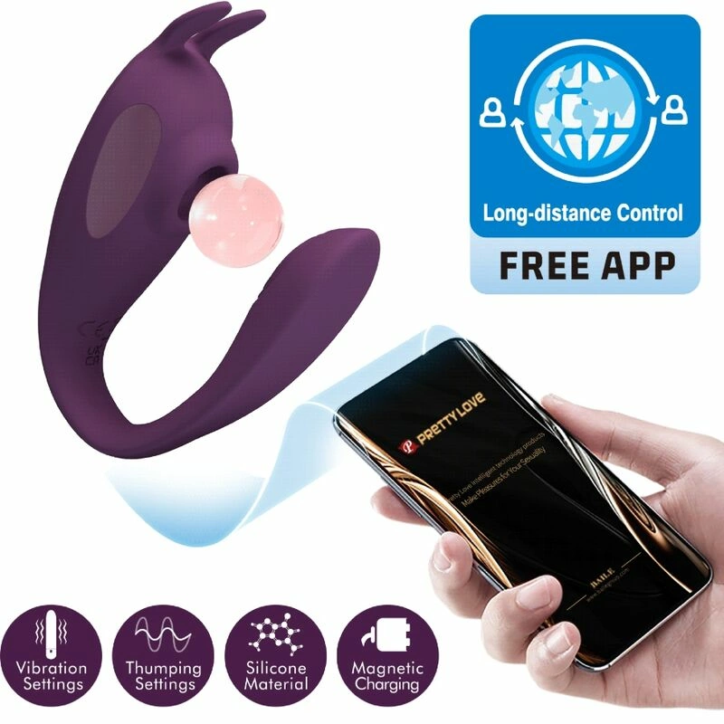 „Pretty Love Shey Intimate Device“ valdoma dvigubo veiksmo purpurinė programa
