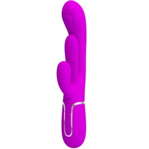 Pretty Love Shania Triple Vibrating Silicone Device Pink, 7 Modes