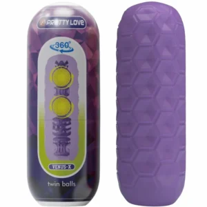 Pretty Love Twin Ball Intimate Machine Purple TPR Waterproof 19.5cm