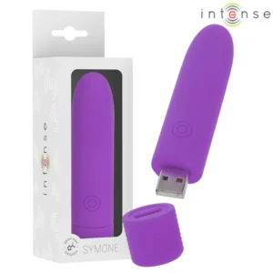 INTENSE Symone USB Rechargeable Vibrating Bullet Purple 10cm Compact