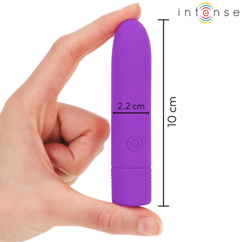 INTENSE Symone USB Rechargeable Vibrating Bullet Purple 10cm Compact