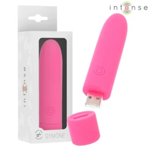 INTENSE SYMONE USB Mini Vibrating Device Pink 8 Modes 10cm x 2.2cm