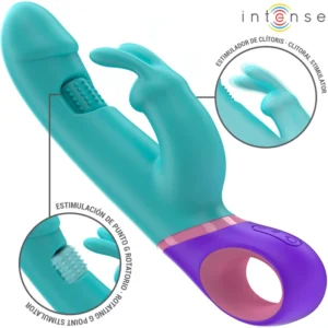 INTENSE Monica Blue Dual-Action Vibrator with Rotating Stimulation, 22.5cm