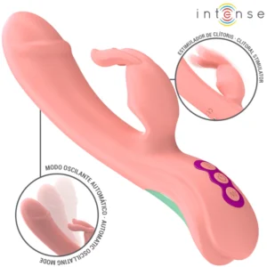 Intense Rachel Pink Dual Action Vibrator 5 Modes Medical Silicone 23cm