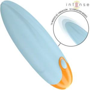 INTENSE Mike Vibrating Bullet Blue 10-Mode Compact Silicone 11cm