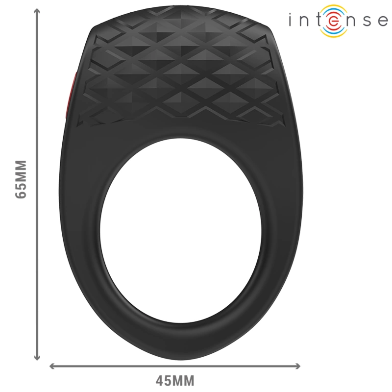 INTENSE Clover Black Vibrating Ring with Remote, 10 Modes, Rechargeable