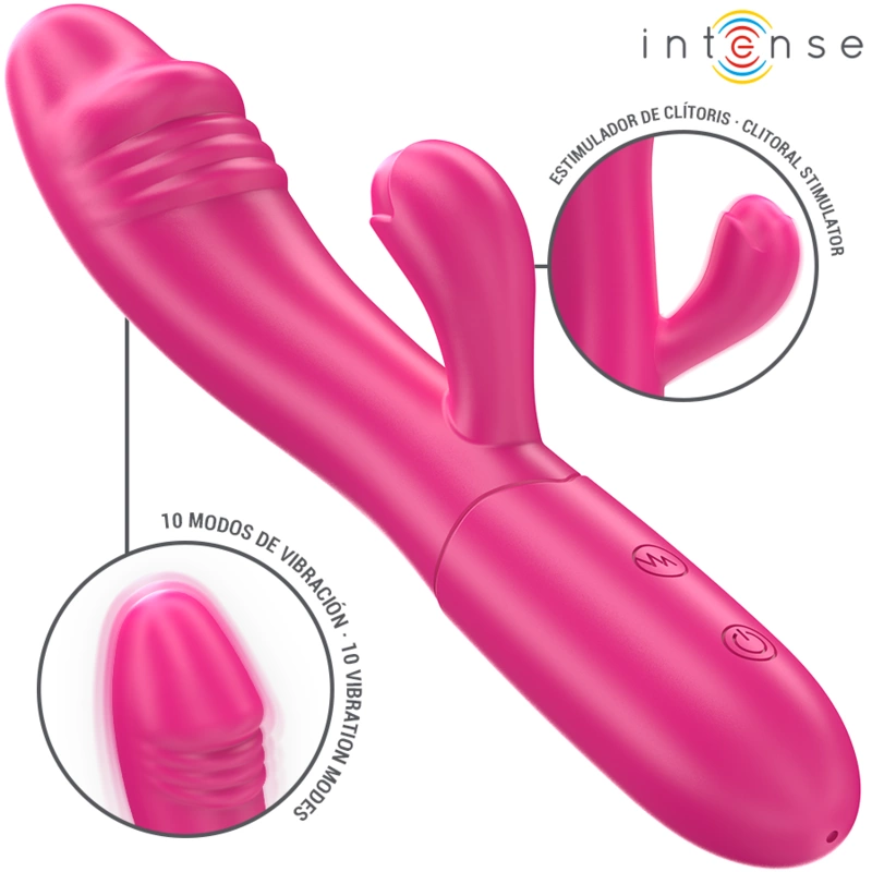 INTENSE IVY Flexible Silicone Vibrator 10 Modes with Tongue Pink