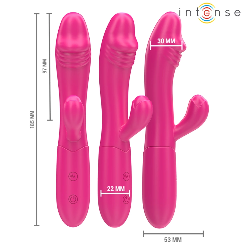 INTENSE IVY Flexible Silicone Vibrator 10 Modes with Tongue Pink