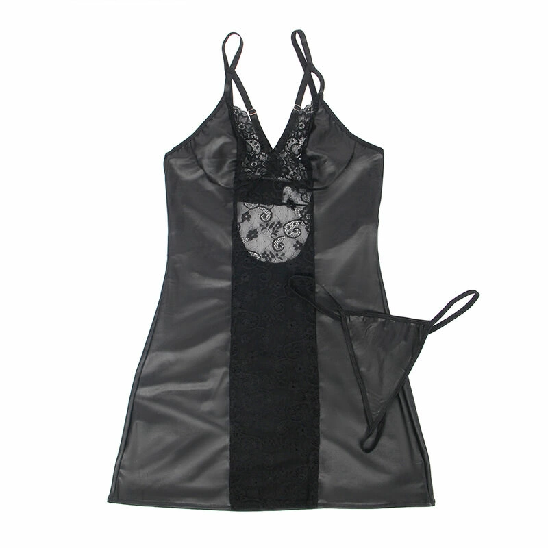 Sublime 954178 juodos odinės suknelės ir dirželių rinkinys L/XL – elegantiškas dizainas