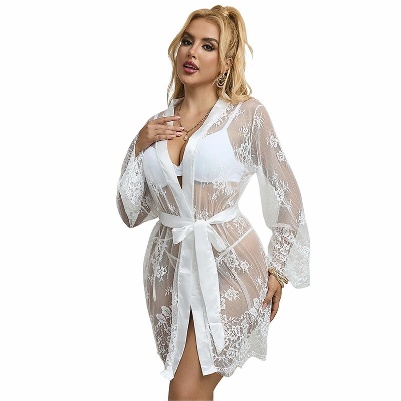 Subblime 954369 balti gėlėti naktiniai ilgomis rankovėmis S/M