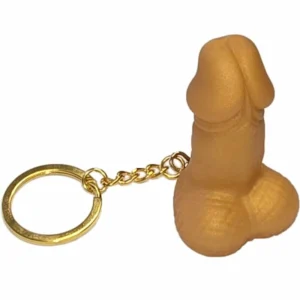 Diablo Picante Gold Keychain - Unique Party Accessory, Metallic Finish
