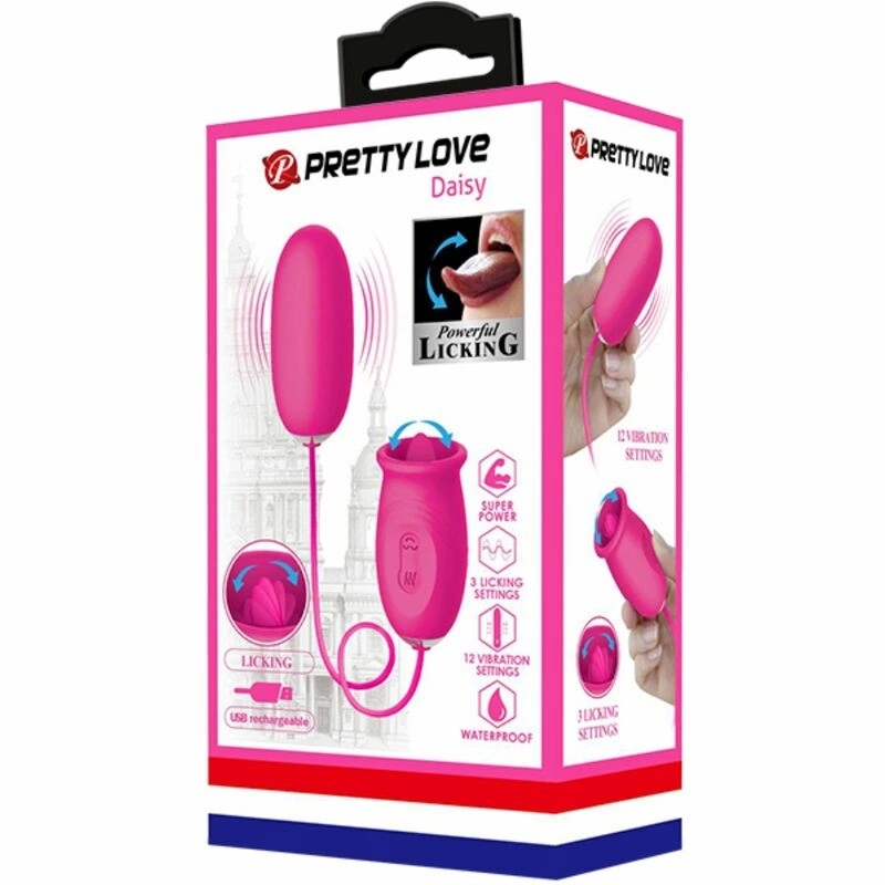 Pretty Love Daisy Intimate Egg Pink - Dual Vibration & Licking Modes