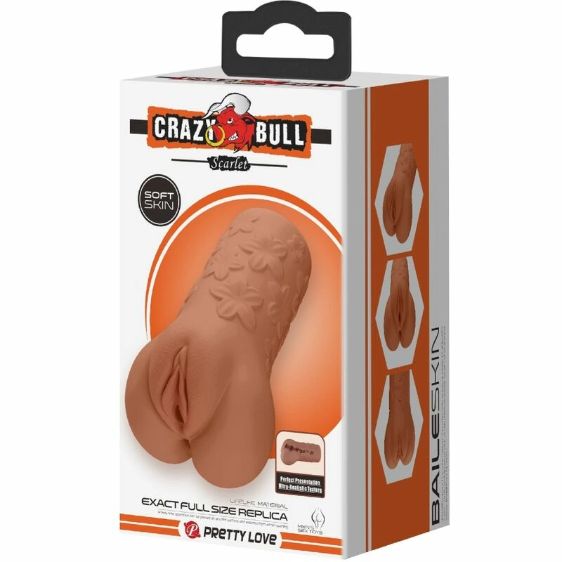 CRAZY BULL Scarlet BM-009236N-1A dviejų įėjimų intymus prietaisas, gėlių dizainas, minkštimas
