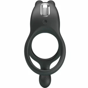 Pretty Love Seth Black Dual Vibrating Ring with Rabbit Attachment 7 Modes