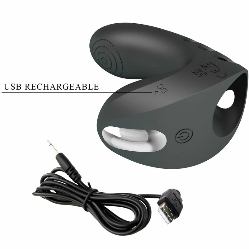 Pretty Love Camelia Black Rechargeable Silicone Finger Device 7 Modes