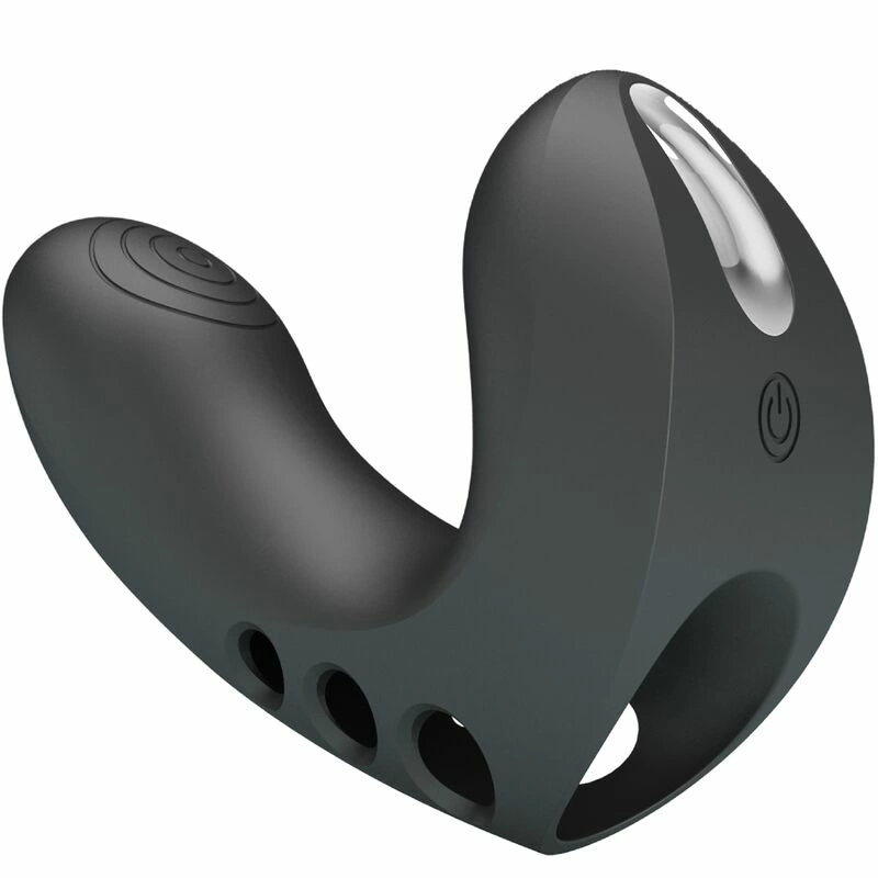 Pretty Love Camelia Black Rechargeable Silicone Finger Device 7 Modes
