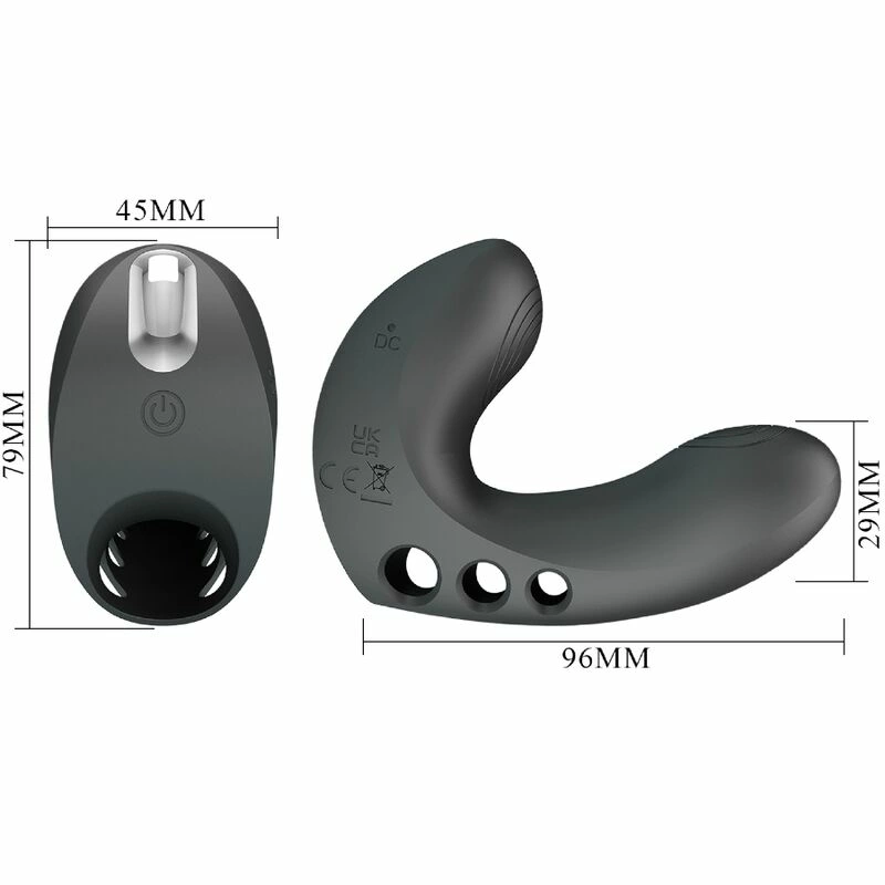 Pretty Love Camelia Black Rechargeable Silicone Finger Device 7 Modes
