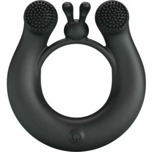 Pretty Love Dahlia Silicone Vibrating Ring 12 Modes Black USB Rechargeable