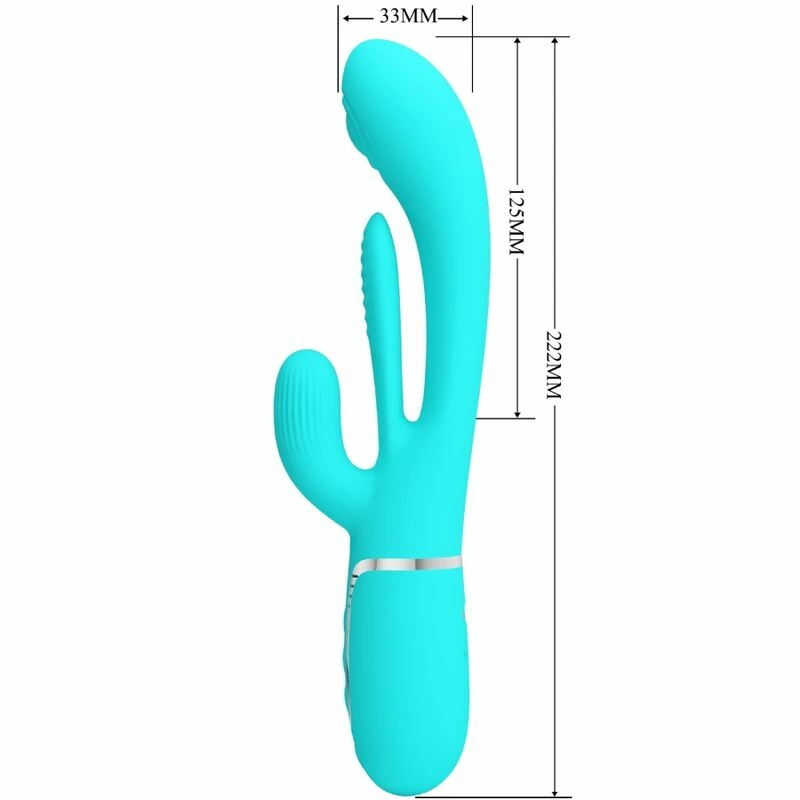 Pretty Love Shania Triple Stimulation Vibrator Blue Silicone
