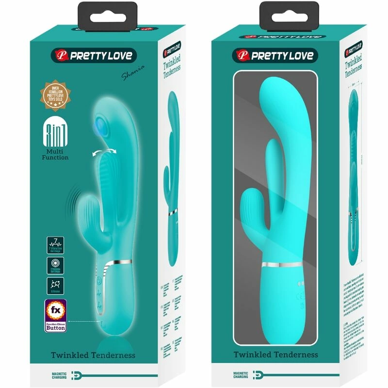 Pretty Love Shania Triple Stimulation Vibrator Blue Silicone