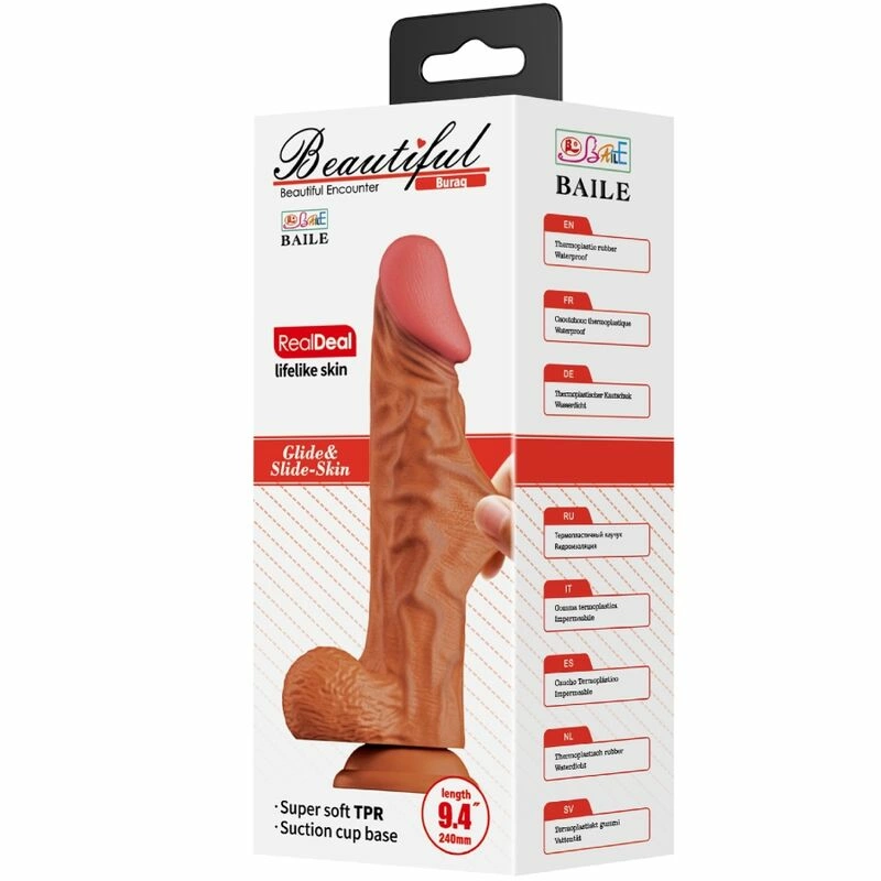 Baile Buraq Curved 24 cm Anatomical Model with Suction Base, Flesh