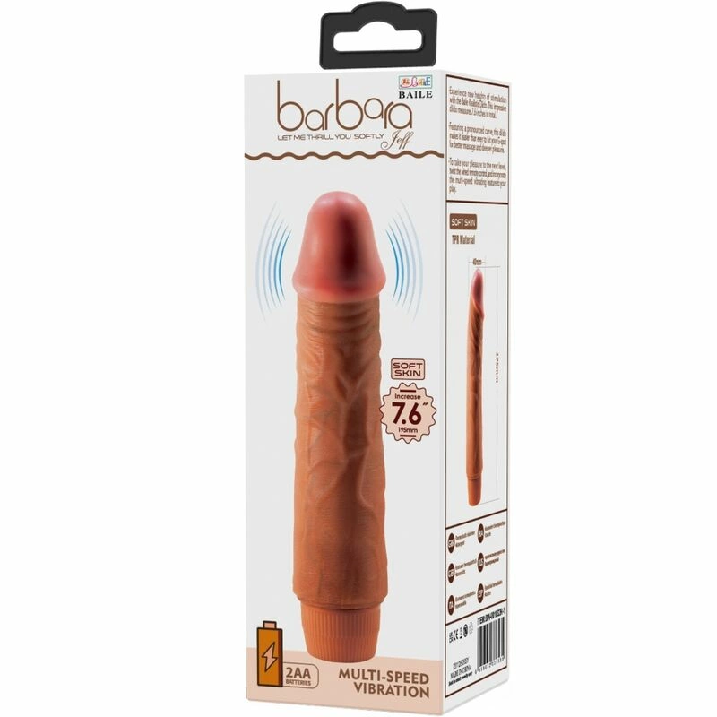 Baile Jeff Vibrating Intimate Device 19.5 cm, Mulatto, TPR Material