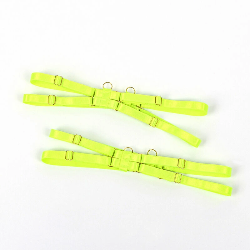 SUBBLIME liemenėlių rinkinys L/XL Fluorescent Green su karoliais ir kojų akcentais