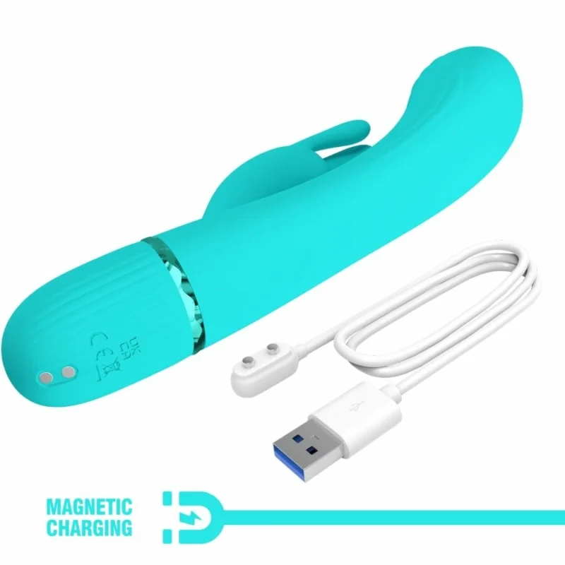 Pretty Love Scocco Intimate Vibrator Rabbit Turquoise Silicone