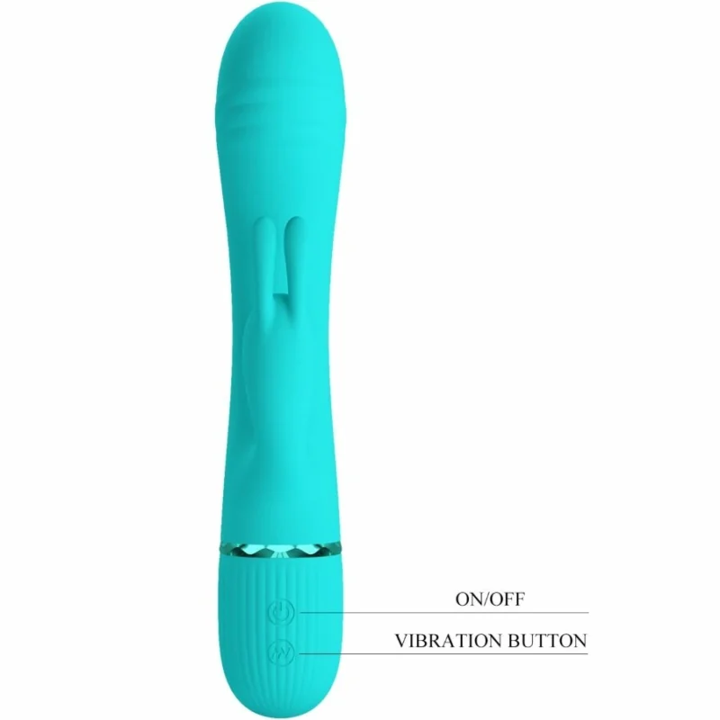 Pretty Love Scocco Intimate Vibrator Rabbit Turquoise Silicone