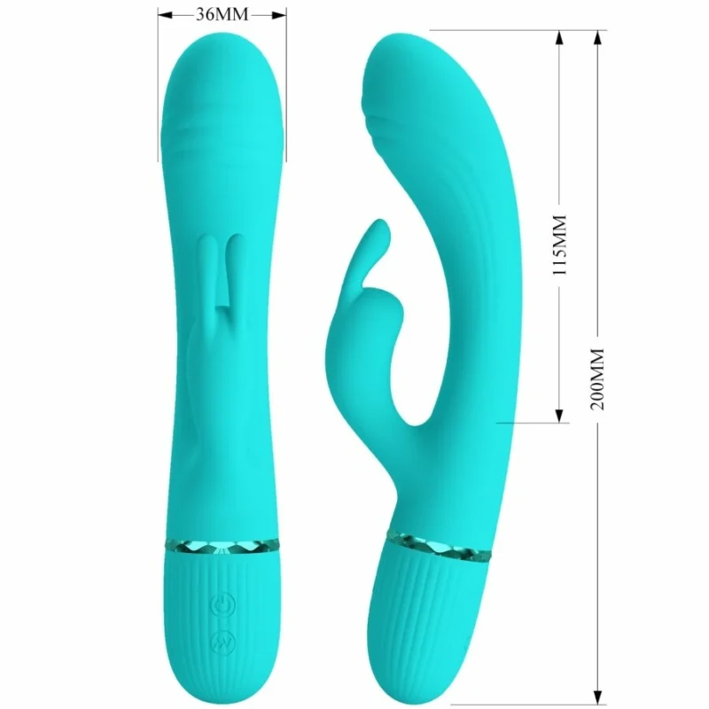 Pretty Love Scocco Intimate Vibrator Rabbit Turquoise Silicone