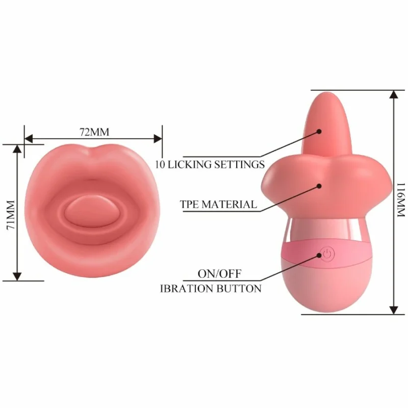 Pretty Love Kylee Tongue-Style Clitoral Stimulator 10 Modes Nude Pink