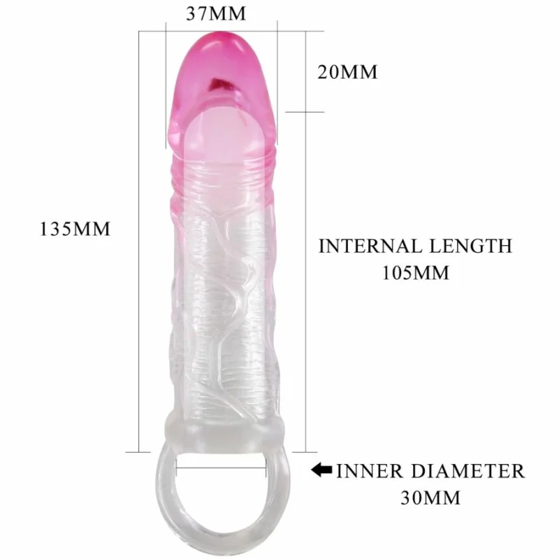Pretty Love Odes Intimate Extension Sheath 2 cm Pink TPR Sleeve