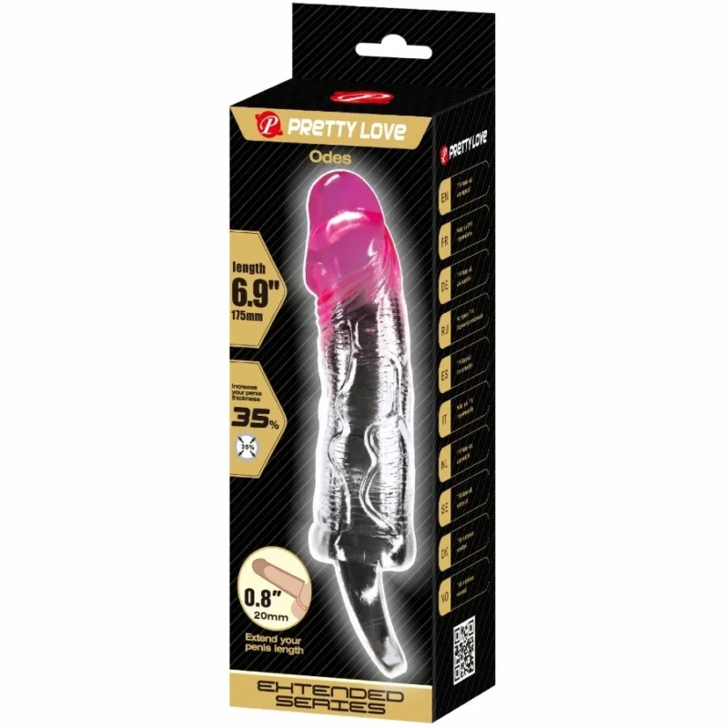 Pretty Love Odes Intimate Extension Sheath 2 cm Pink TPR Sleeve