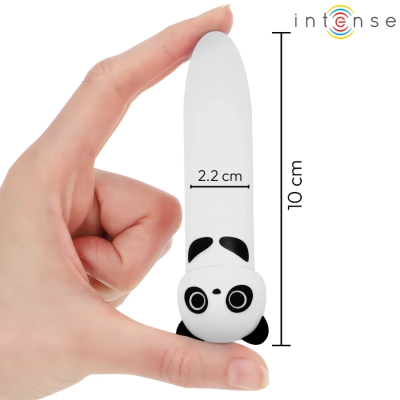 Intense POH Panda USB Rechargeable Vibrating Mini Bullet 10 cm Black