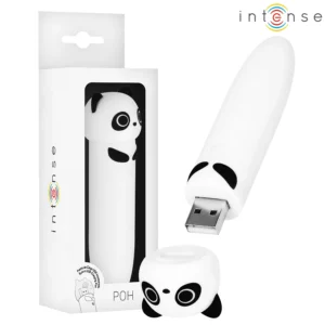 Intense POH Panda USB Rechargeable Vibrating Mini Bullet 10 cm Black