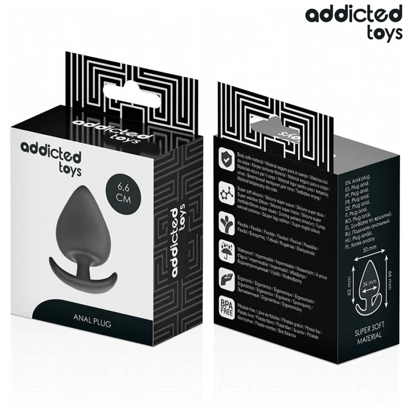 Addicted Toys Silikoninis analinis kištukas M 6,6 cm – Ergonomiškas medicininės klasės modelis