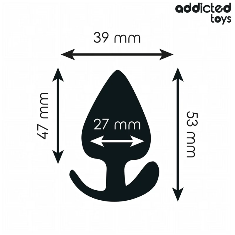 Addicted Toys Silikoninis intymus kištukas, dydis S 5,3 cm - medicininės klasės, juodas