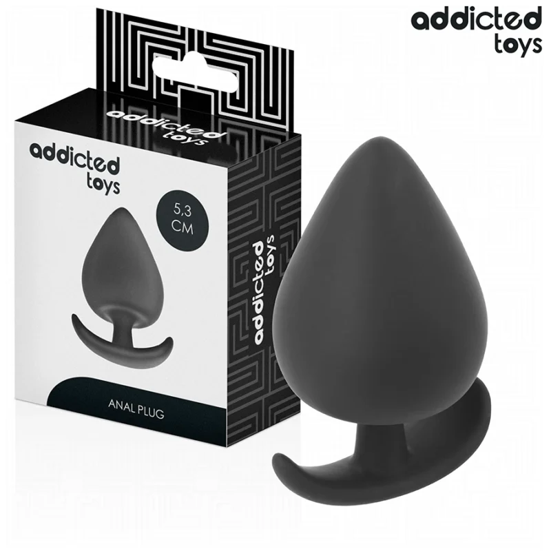 Addicted Toys Silikoninis intymus kištukas, dydis S 5,3 cm - medicininės klasės, juodas