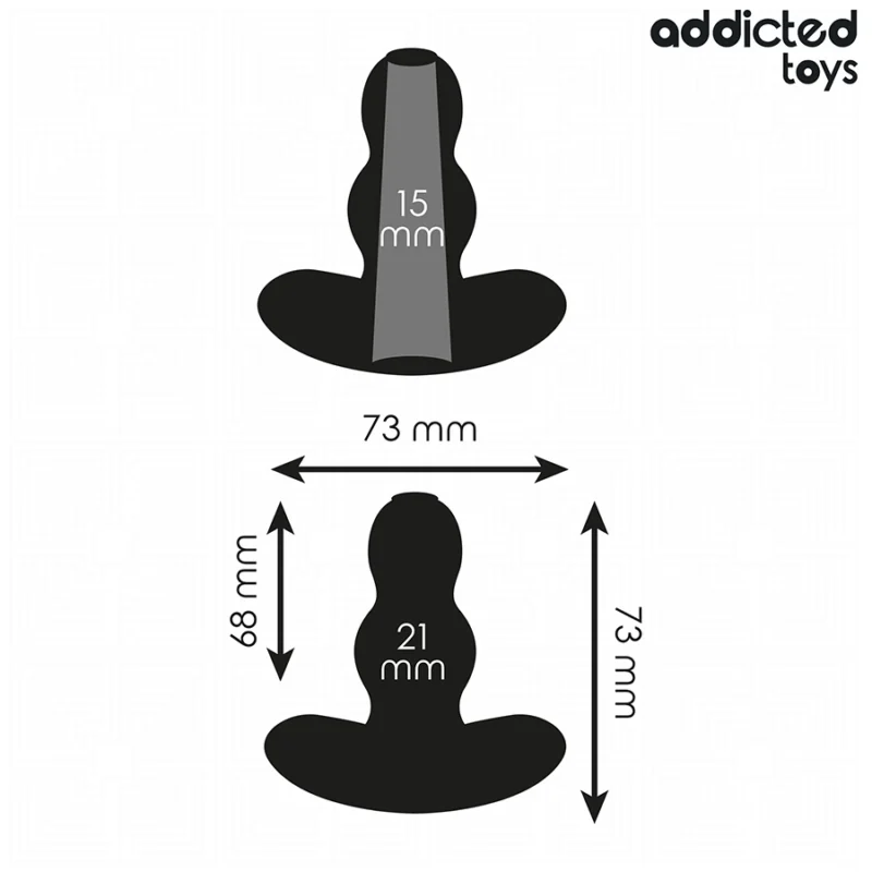 Addicted Toys Tuščiaviduris silikoninis analinis kištukas S 7,3 cm – kompaktiškas, ergonomiškas modelis