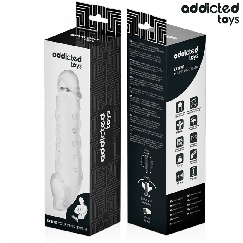 Addicted Toys Permatoma prailginimo rankovė M 27 cm - lankstus stipriklis
