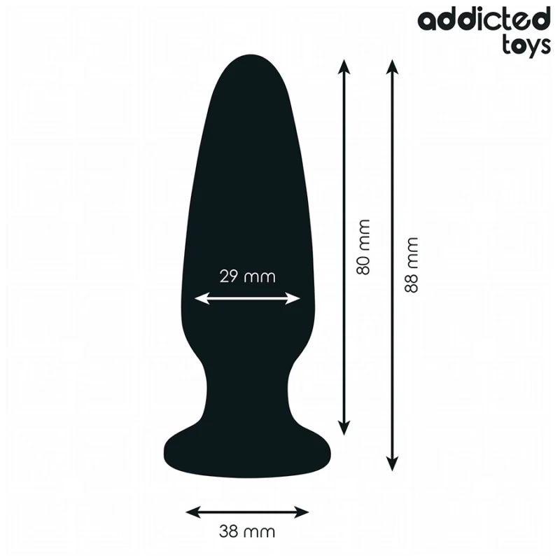 Addicted Toys Silikoninis intymus kištukas S su dekoratyviniu papuošalu 8,8 cm juodas