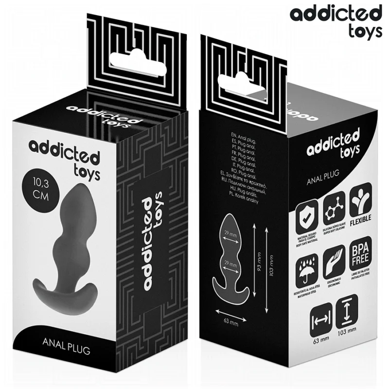 Addicted Toys Silikoninis analinis kištukas S 10,3 cm – rutulio formos, medicininės klasės